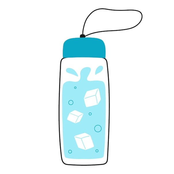 Illustration gourde avec glaçons
